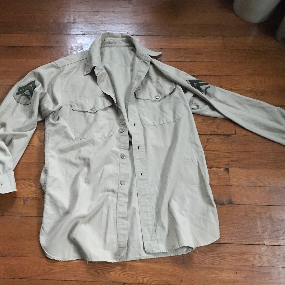 Khaki Vintage Military Shirt